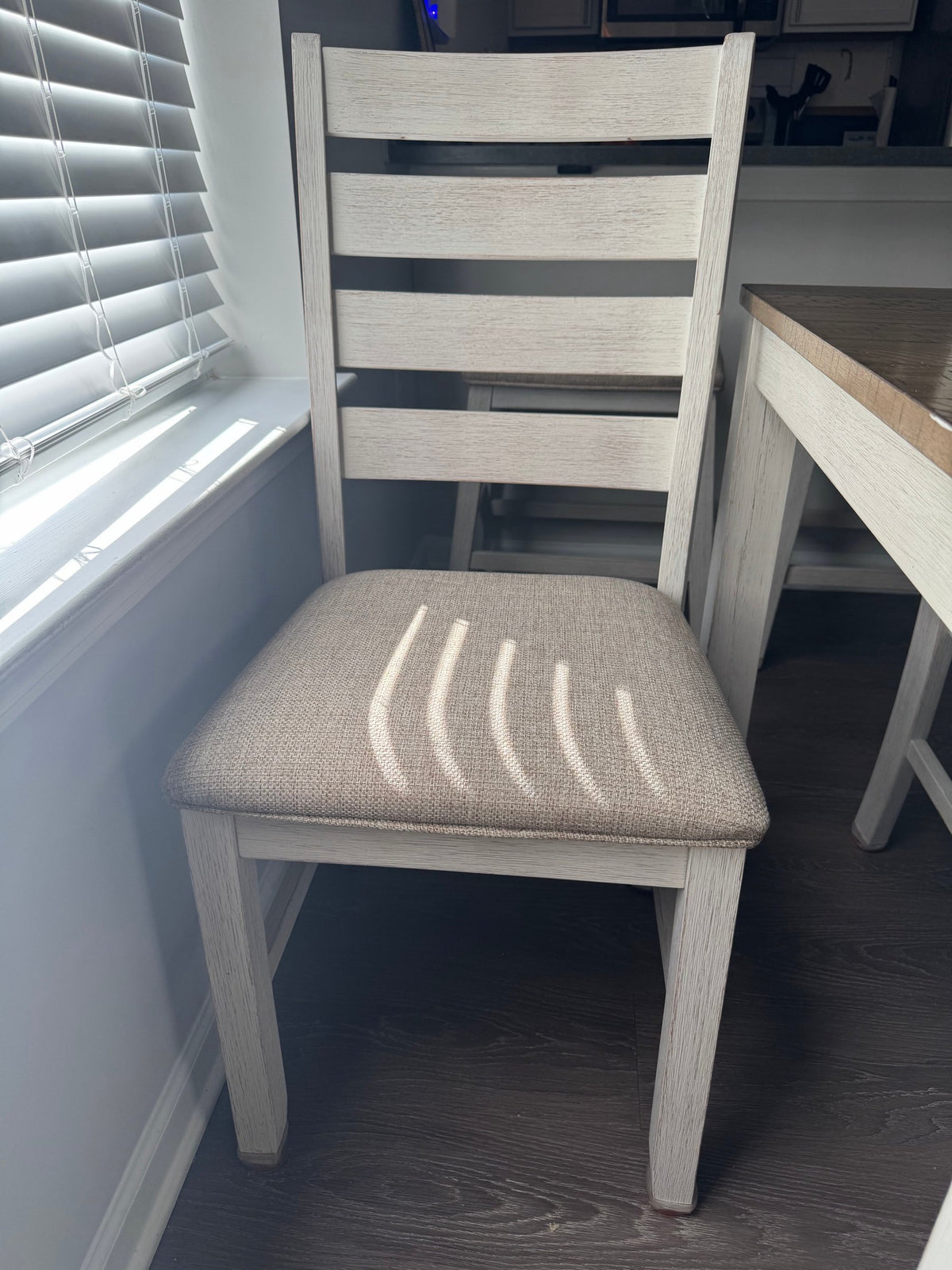 Skempton ladder-back chair with upholstered seat