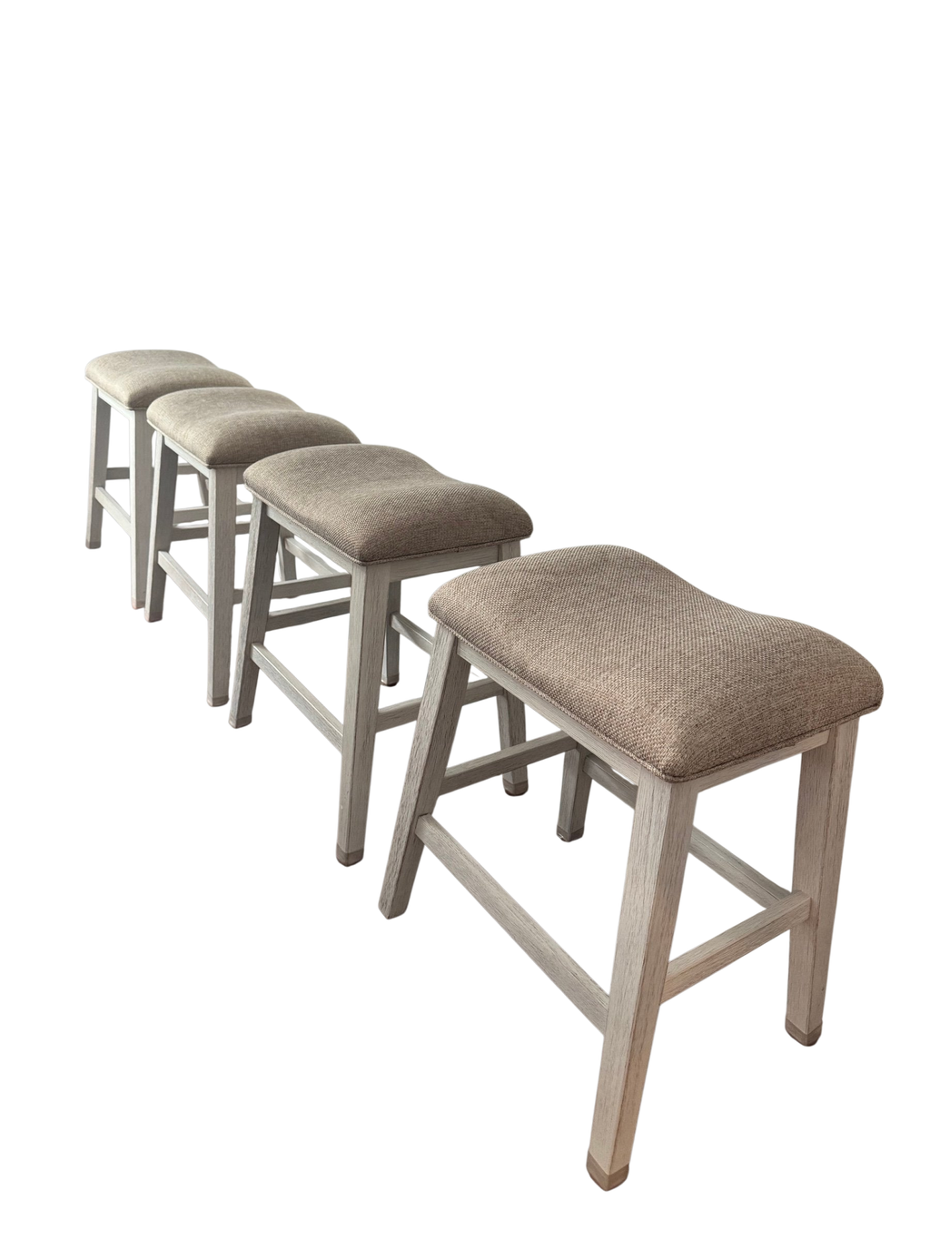 Four Ashley Skempton counter stools at a kitchen counter