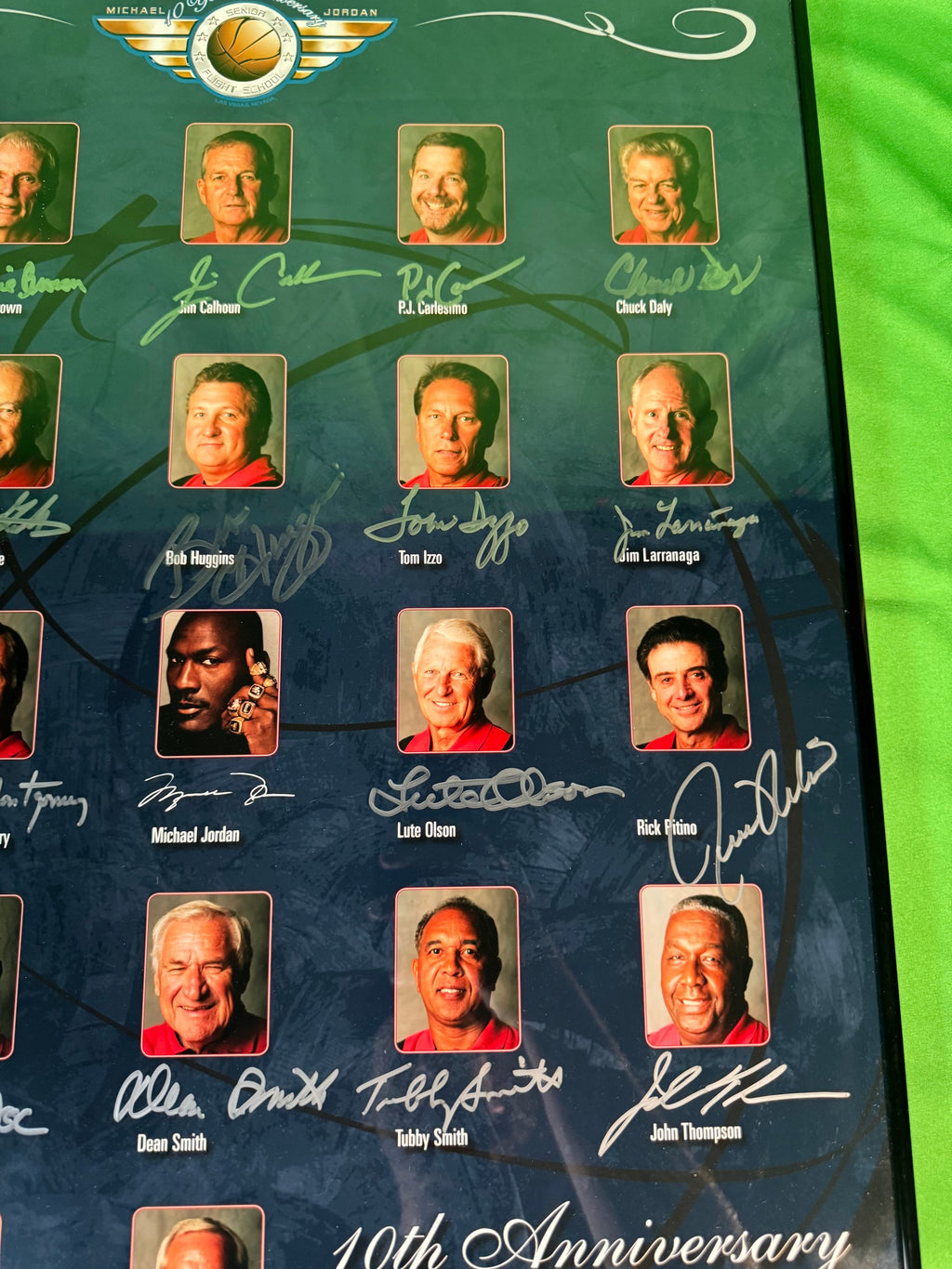 Michael Jordan Senior Flight School 2006 Poster Signed by 22 Coaches Framed