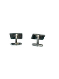 Greek Key Pattern Cufflinks Silver Tone — main image on a white ground