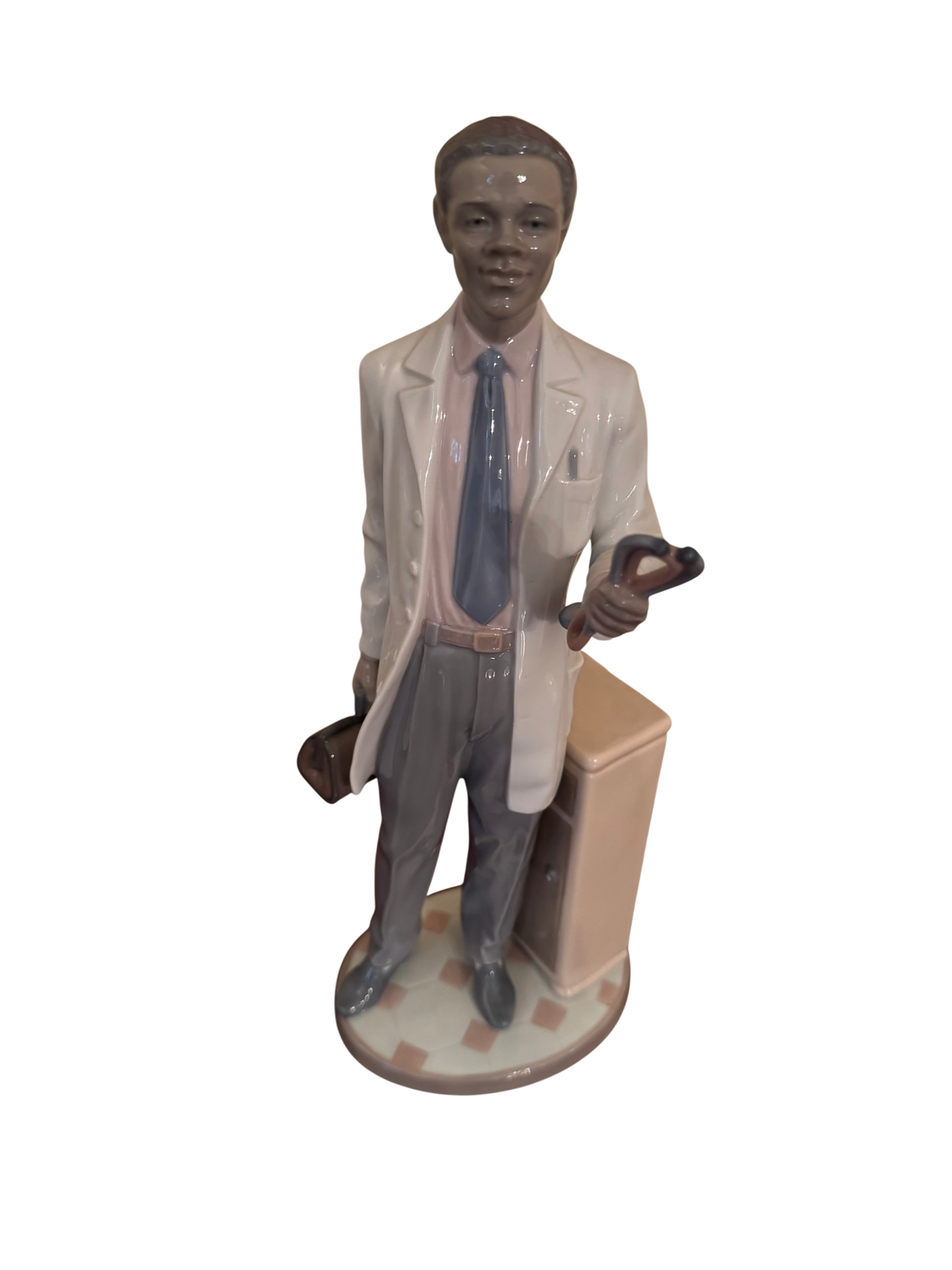 Lladró African American Doctor Figurine No. 5947, White Coat, Porcelain
