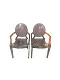 Pair of clear armchairs side by side