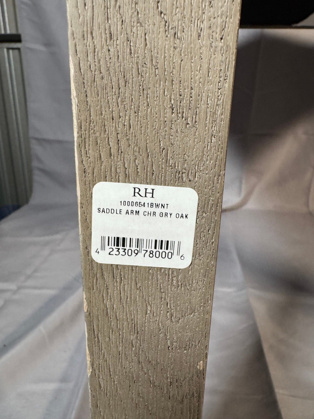 RH Saddle Arm Chair, Grey Oak - New