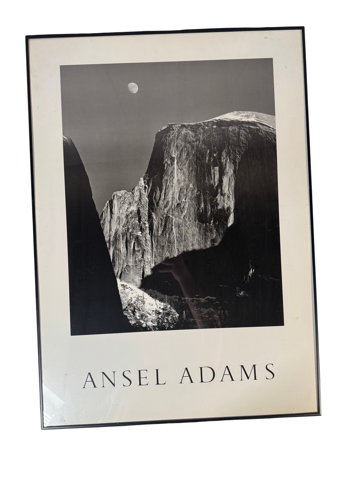 Ansel Adams Moon and Half Dome Yosemite 1960 Offset Print Poster, Framed