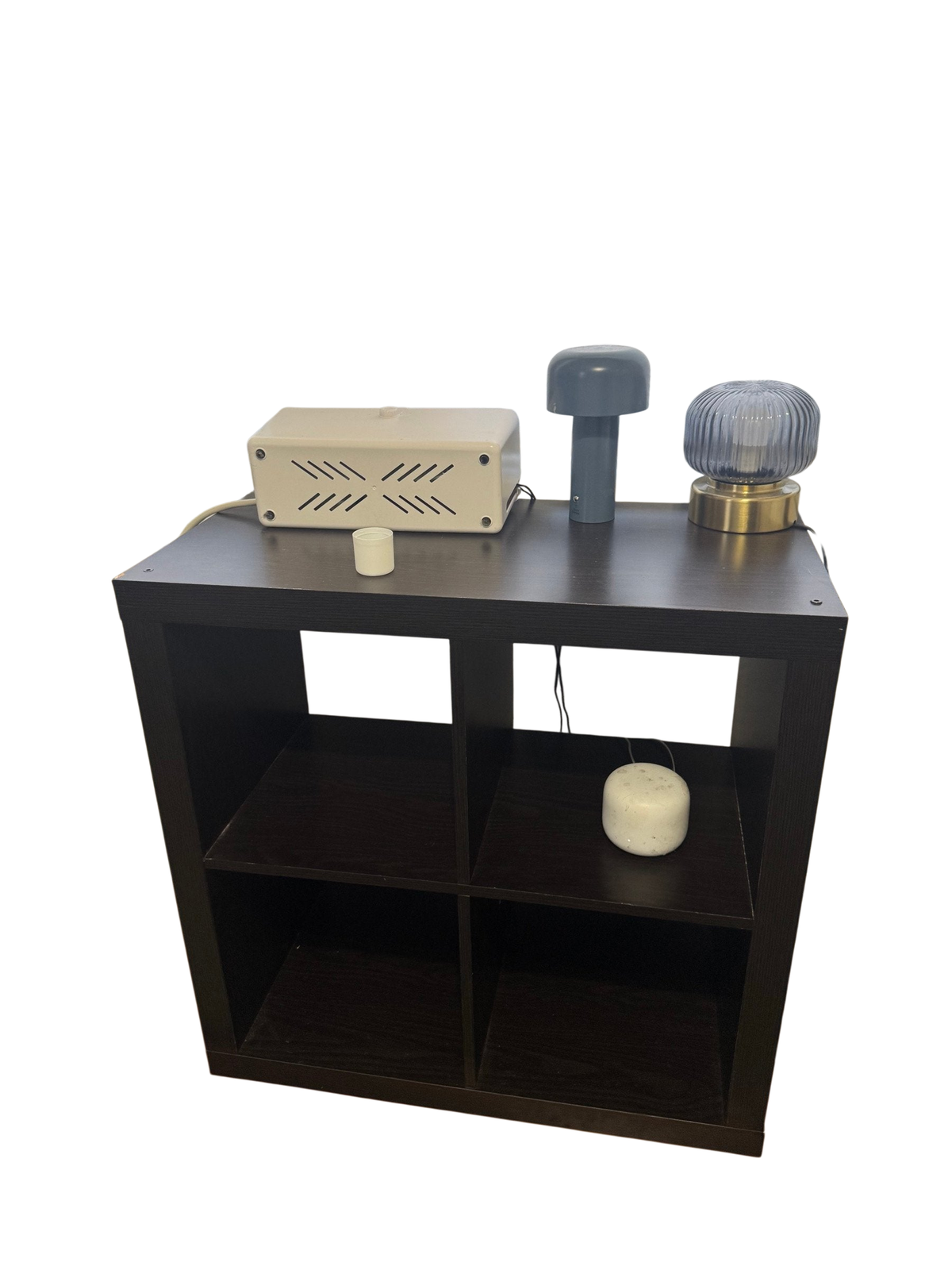 Black two-by-two cube storage unit