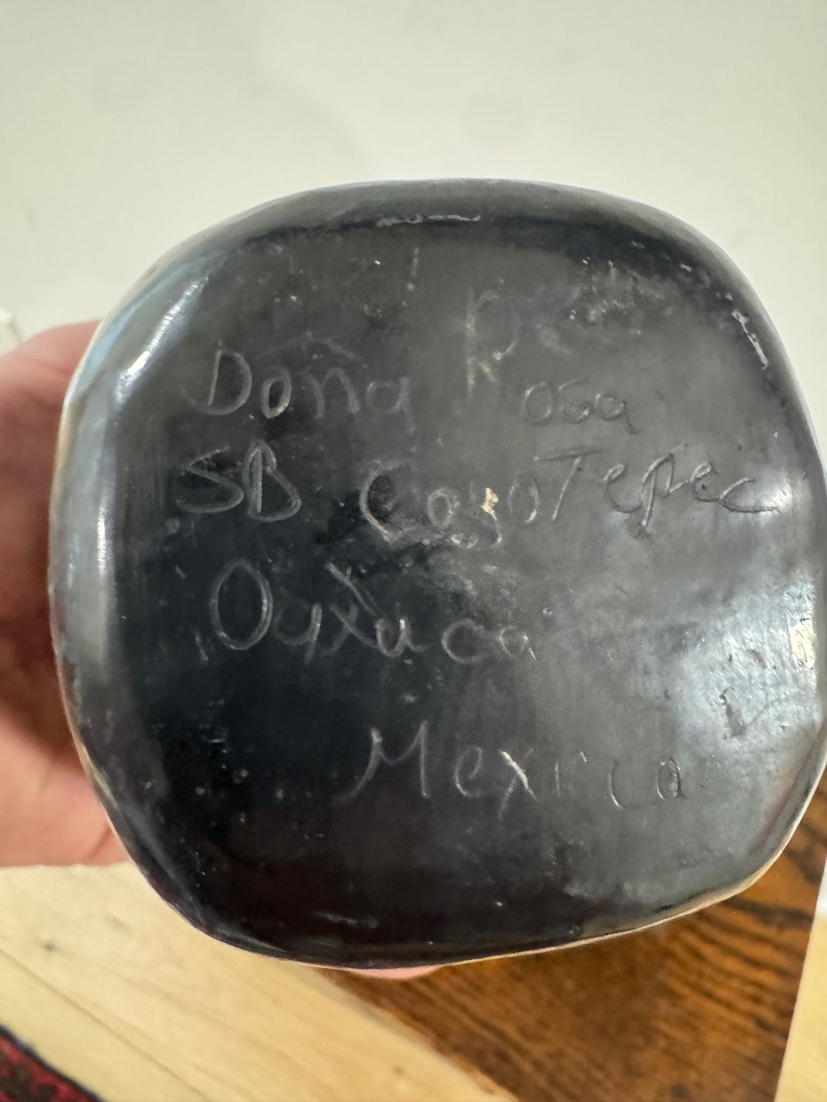 Dona Rosa Signed Oaxacan Barro Negro Blackware Vessel San Bartolo Coyotepec
