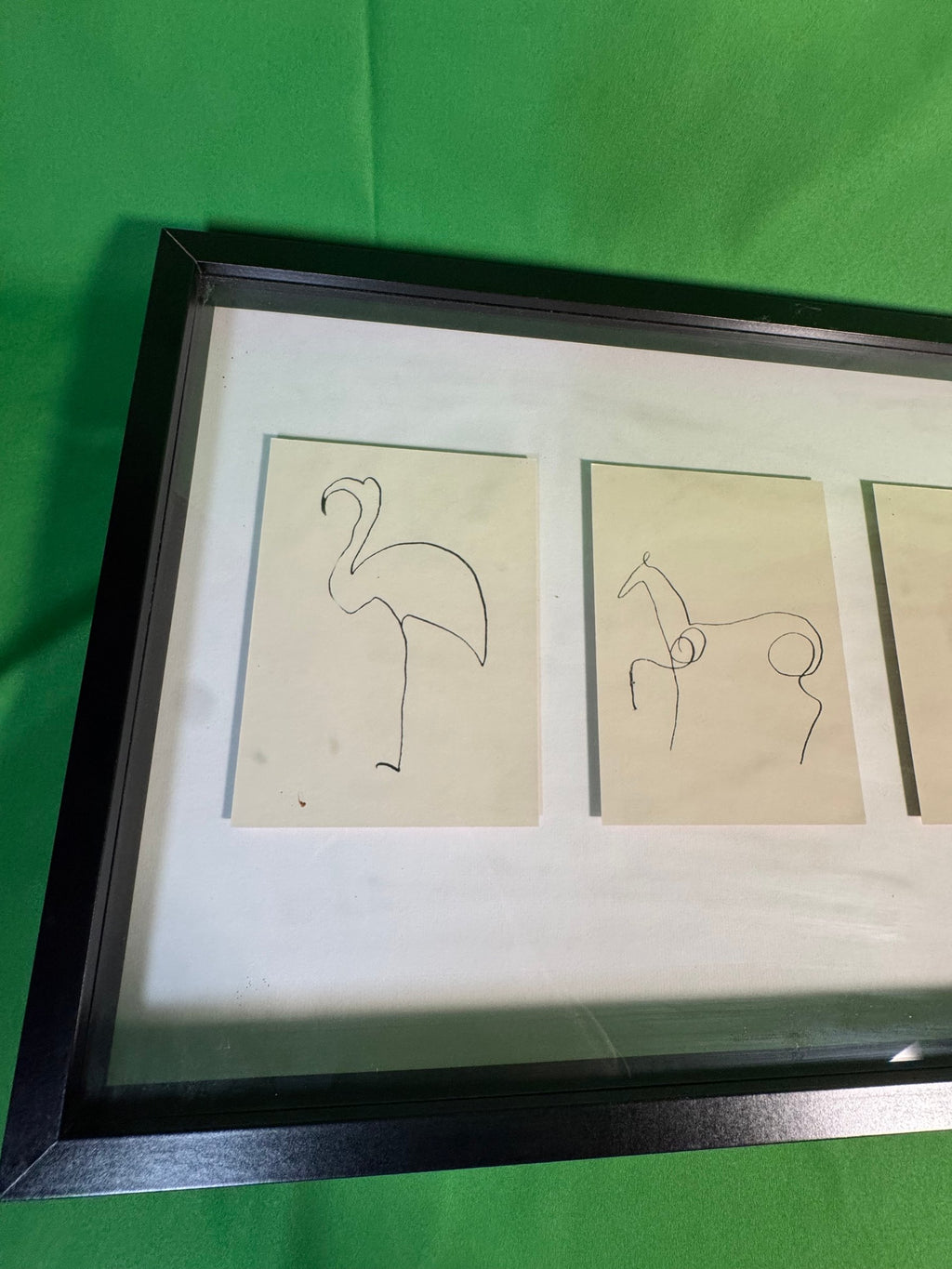 IKEA Olunda Framed After-Picasso Animal Drawings Reproduction Print 41x15.5 in