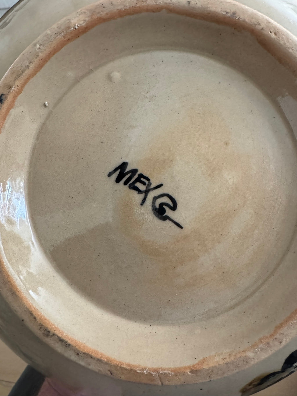 Tonala Mexican Burnished Pottery Two Handled Vessel Bird Floral Signed MEX