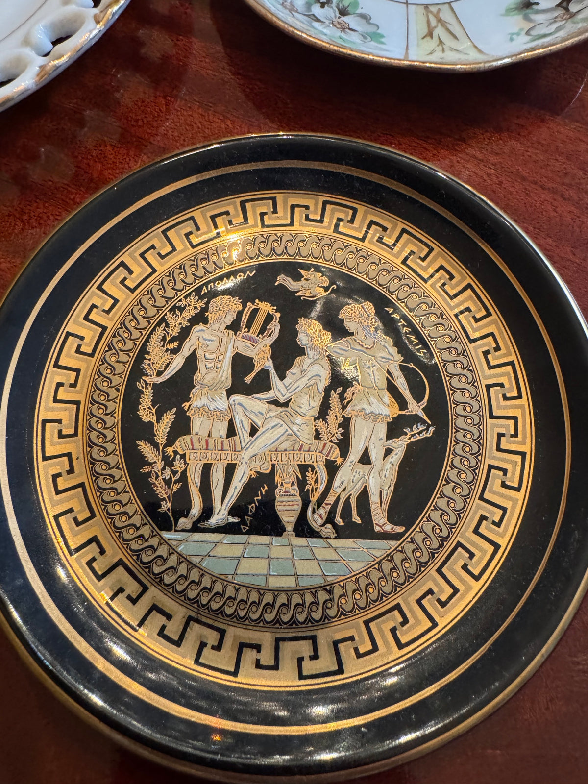 Set of 3 Decorative Plates: Kratimenos Greek Gold, Reticulated Orchid, Dogwood