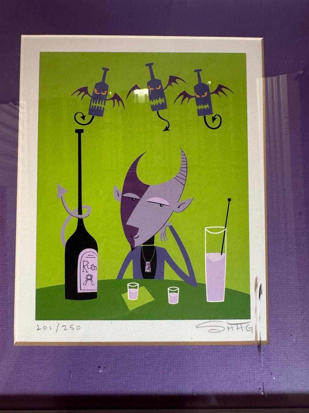 Close-up of the print