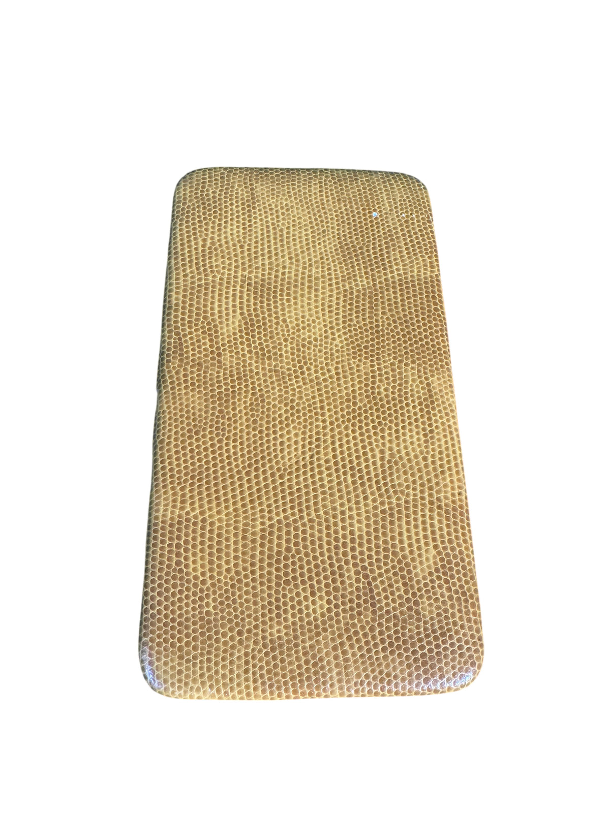 Lizard Grain Framed Clutch Wallet Tan — main image on a white ground